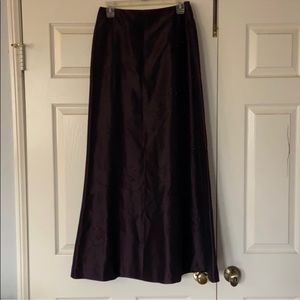 Ann Taylor Deep Purple Violet Beaded Silk Maxi Skirt and Top